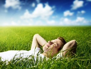 Relaxed Man in Green Grass