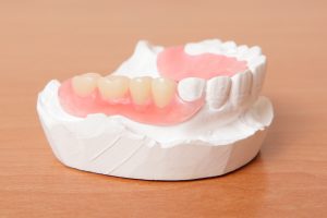 acrylic denture (False teeth) on the table