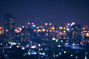 abstract night light of cityscape bokeh background