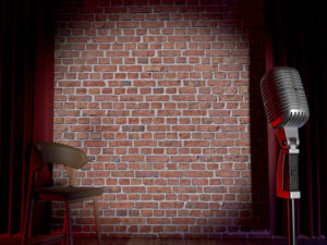 Stand-up comedy stage. High quality realistic render